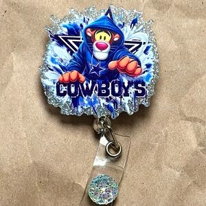 NFL Cowboys Blue and Silver Badge Reel